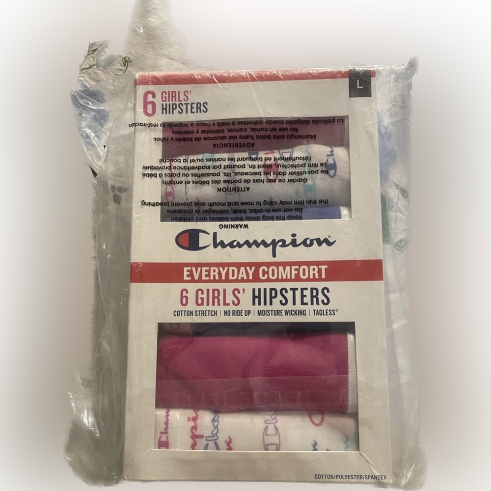 Champion Everyday Comfort 6 Girls Hipsters Cotton Stretch No Rode Up Girls LARGE
